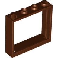 Lego rám okna 1x4x3, červeno hnědá (4597419, 4595889)